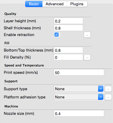 3d printing settings