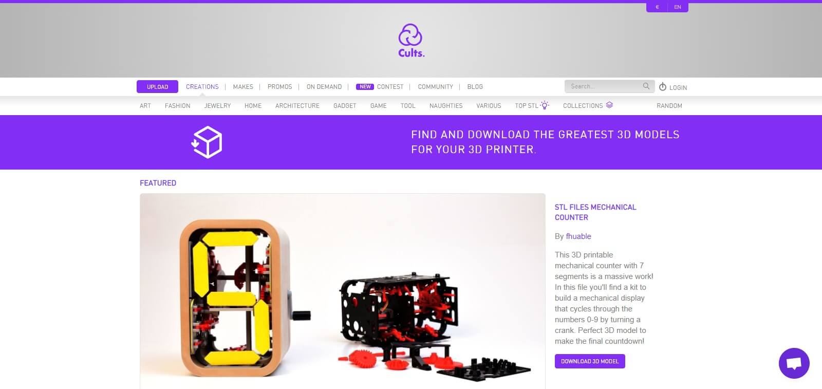 Cults ・ Download for free 3D models for 3D printers - cults3d.com