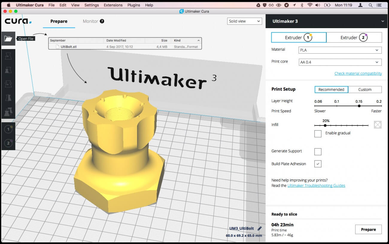 ultimaker cura supports