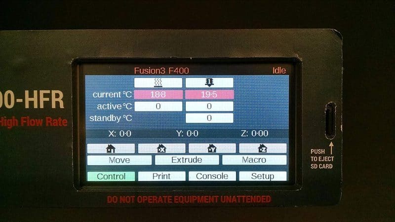 Fusion3 F400-S interface