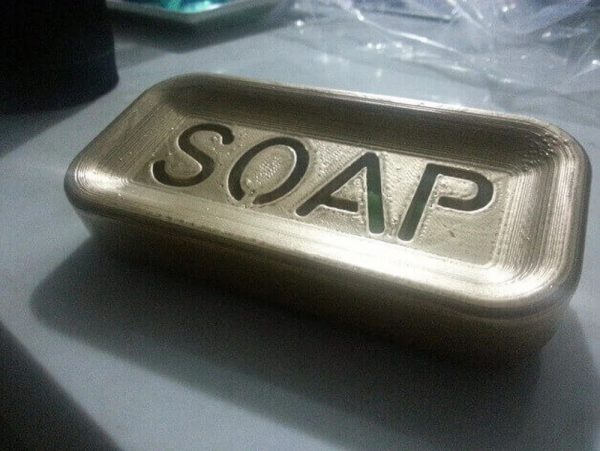 3d printed Soap Dish with Drainage Lettering