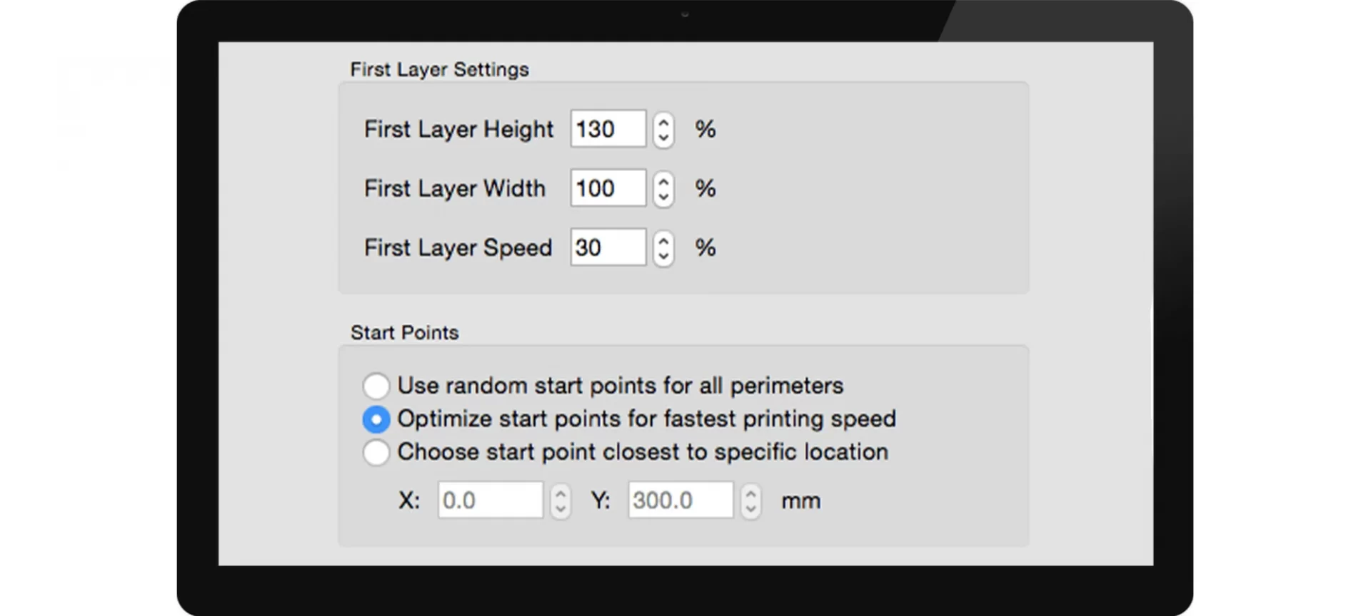 first layer settings