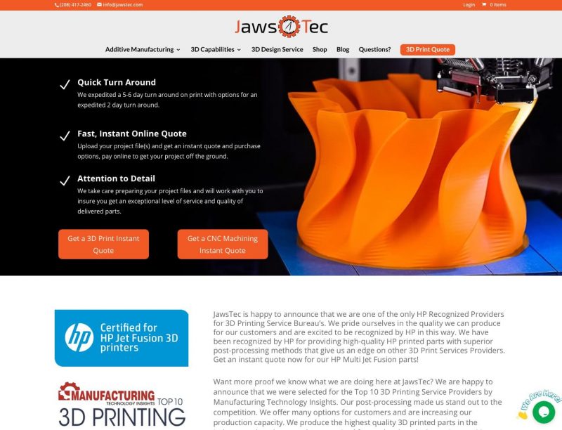 jawstec 3d printing