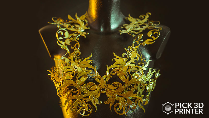 3D printed golden dress