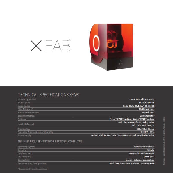 DWS XFAB 2000 Specifications