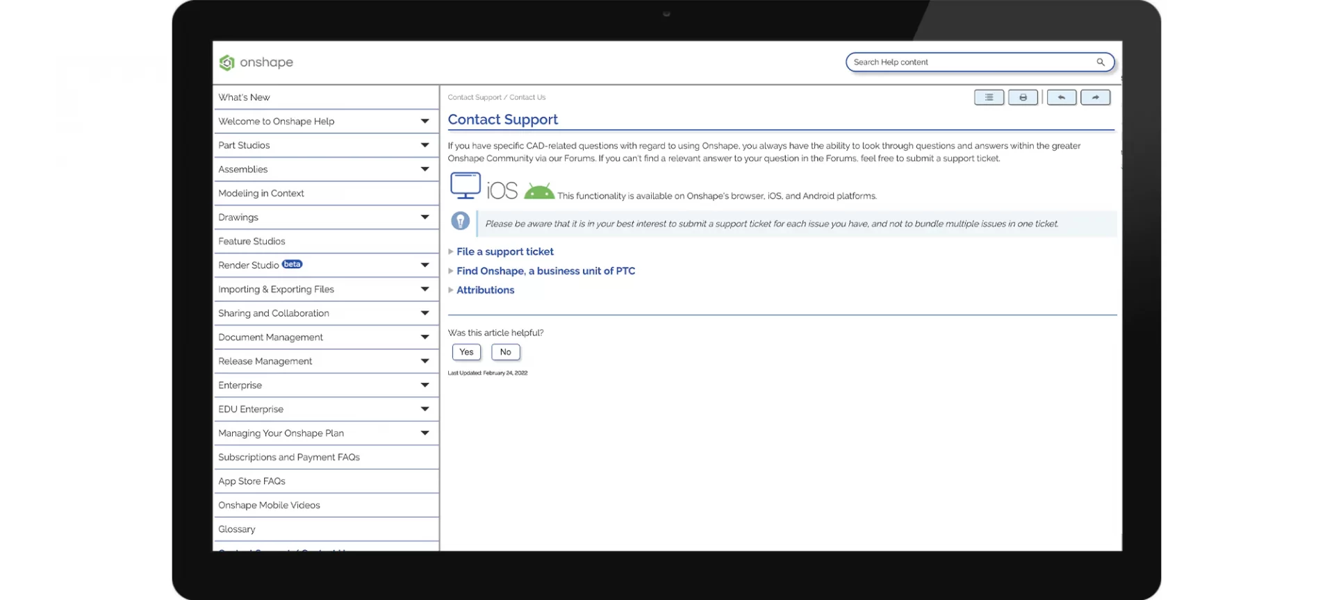 onshape support