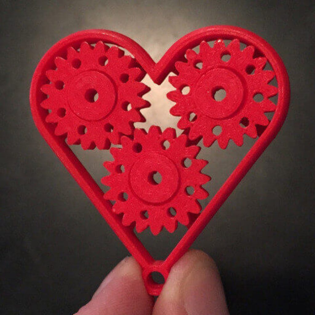 22 Romantic Things To 3D Print For Valentine S Day Pick 3D Printer   Heart Gear Keychain By Urbanatwork 1024x1024 