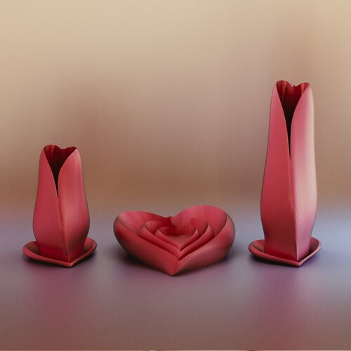 Valentine Vase and Dish Set