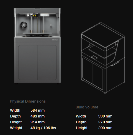 markforged x7 3d printer specs