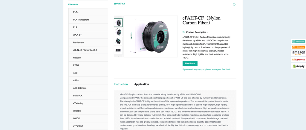 eSun carbon fiber filament