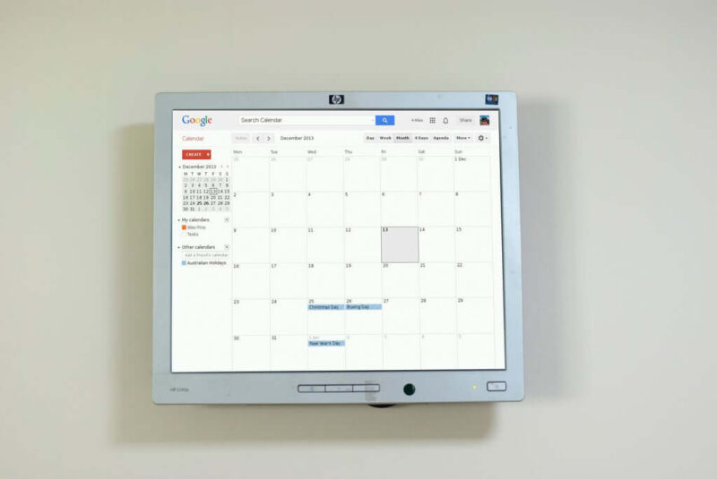 Wall Mounted Google Calendar
