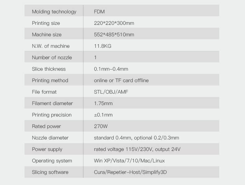 Creality Ender 5 Pro specifications